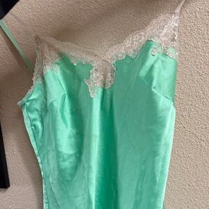 Victoria's Secret “Tinker Bell” green Lace Trim Chemise
